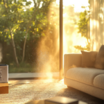 sunlight living room dust particles air clean interior